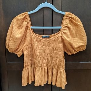 Puff Sleeve Smocked Top